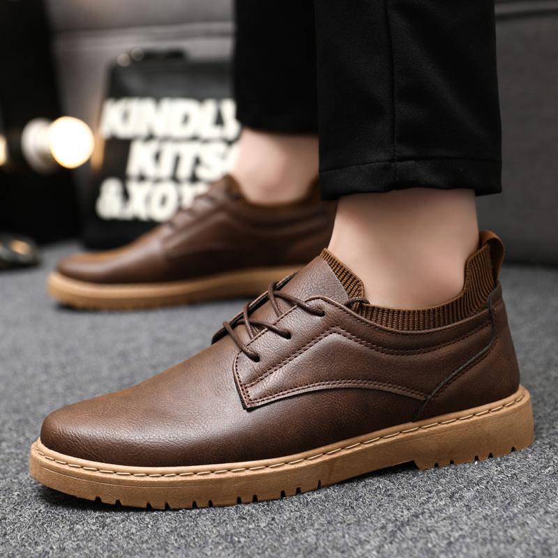 Casual Leather Shoes Trend Business Shoes for Men Platform Shoes Men Leather Original Casual New Designer Shoe Male Low Top Work