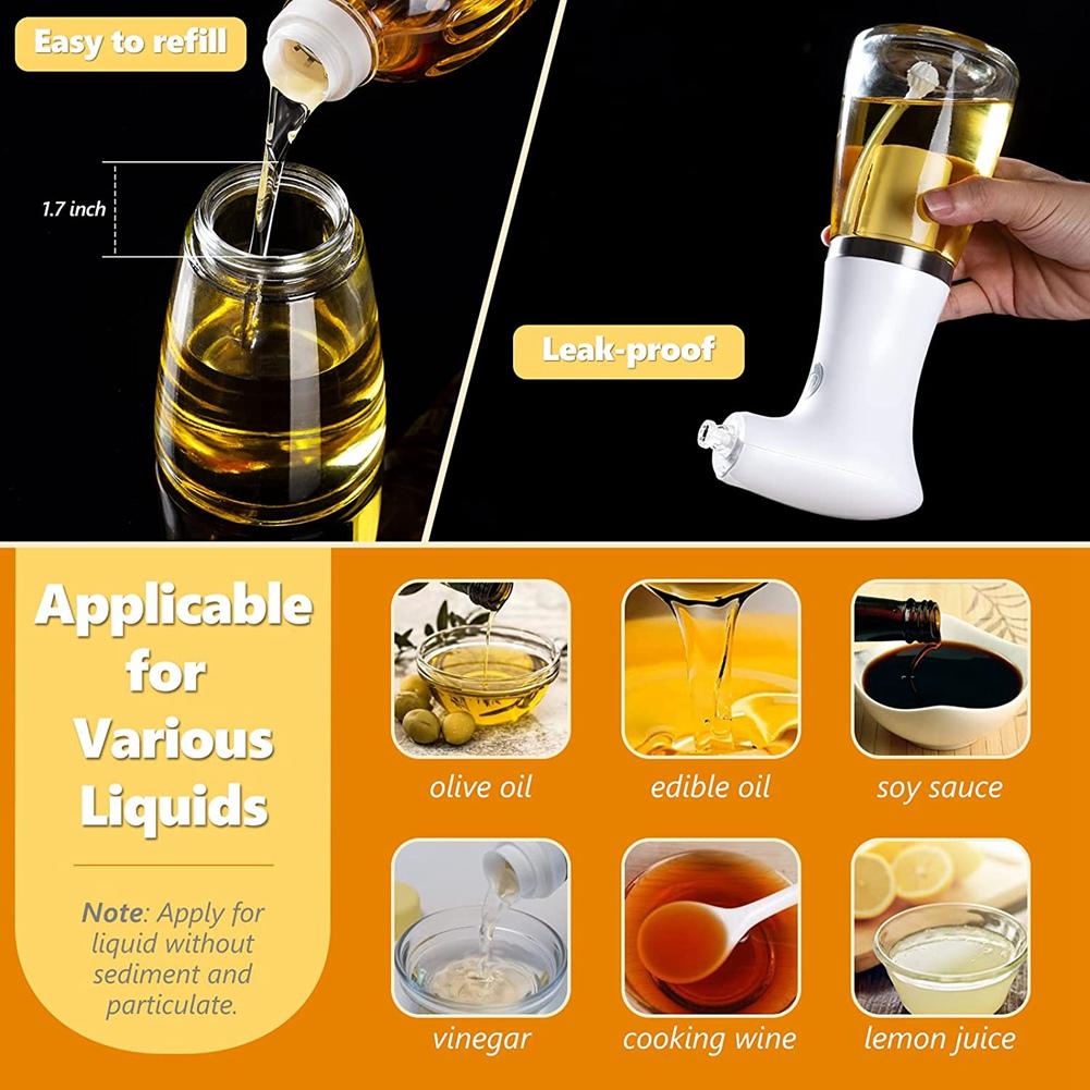 

Good-Electric Oil Sprayer 8Oz Olive Oil Dispenser Bottle Oil Mister Spritzer For Cooking White білий