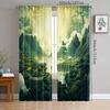 2 Pcs Landscape painting print curtains,suitable for bedroom,living room kitchen decoration,home decoration,window decoration