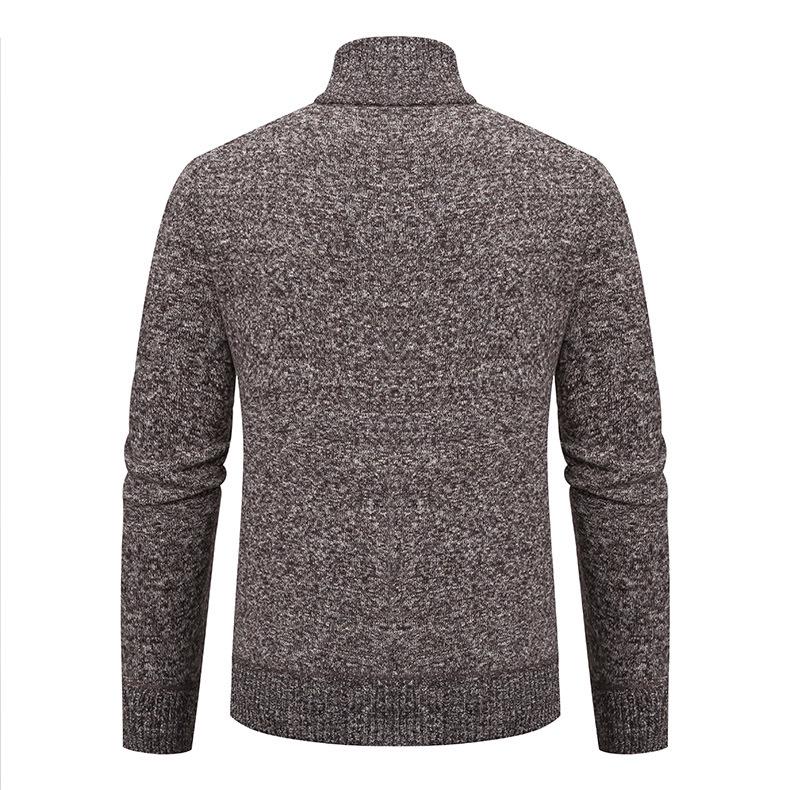 Pánský pletený kardiganový svetr s fleecovou podšívkou v korejském stylu na podzim/zimu 2024: Trendy Silné Svrchní Oblečení