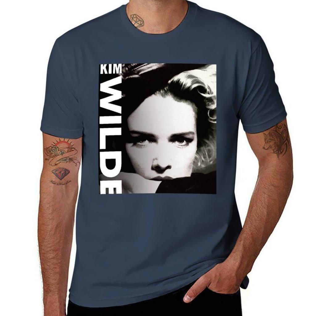 T-shirt Bianca e Nera Kim Wilde Stampa Vintage Girocollo
