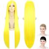 CaseEden Cosplay Wig, Smooth, Long, 100cm, Heat-Resistant, Awaken Yellow, Set of 2 Wig Nets (WIG5193)