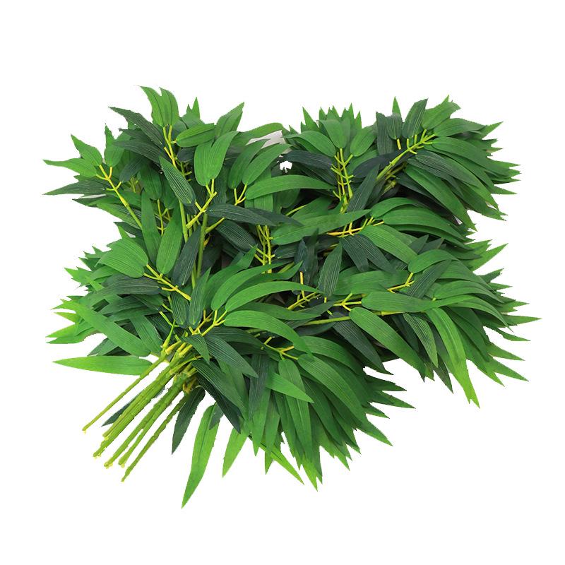 Fireproof Flame Retardant Fake Bamboo and Willow Leaves Plastic Branch for Indoor Decoration