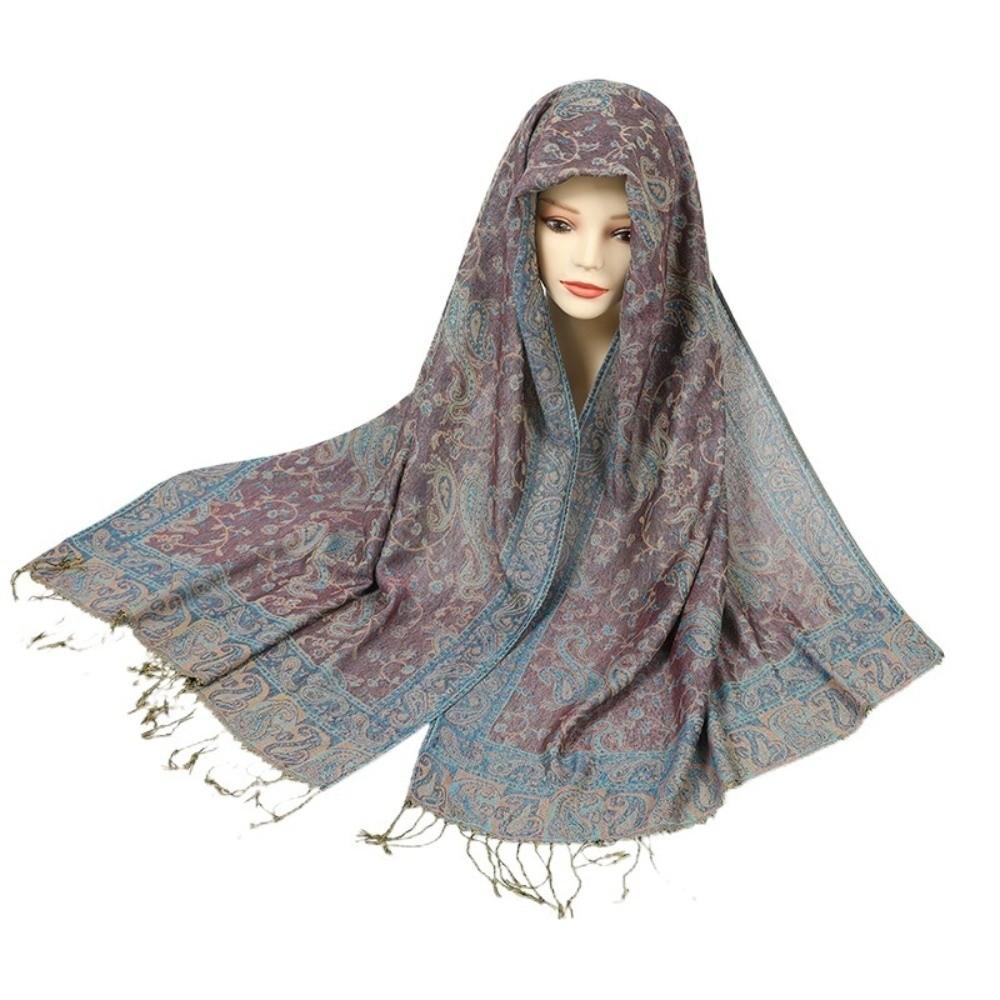 Ethnic Style Sunscreen Shawl Sun Protection Cashmere Scarf Soft Paisley Shawl  Travel