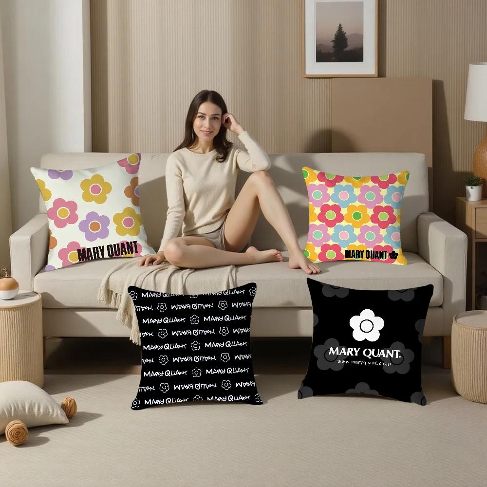 Fashion M-Mary-Q-Quant Pillow Case Plush Fabric Soft Double Sided Print Sofa Cushion Cover Throw Pillow Covers