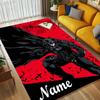 Custom Name Dark Knight Living Room Non-Slip Area Rug Soft Carpet for Bedroom Kids Playroom Sofa Office Home Decor Doormat