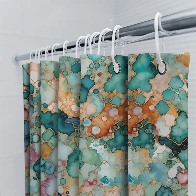 Green Blue Gold Red Brown Bath Shower Curtain Waterproof Decorative Printed Polyester Fabric Decoration For Bathroom Accessories