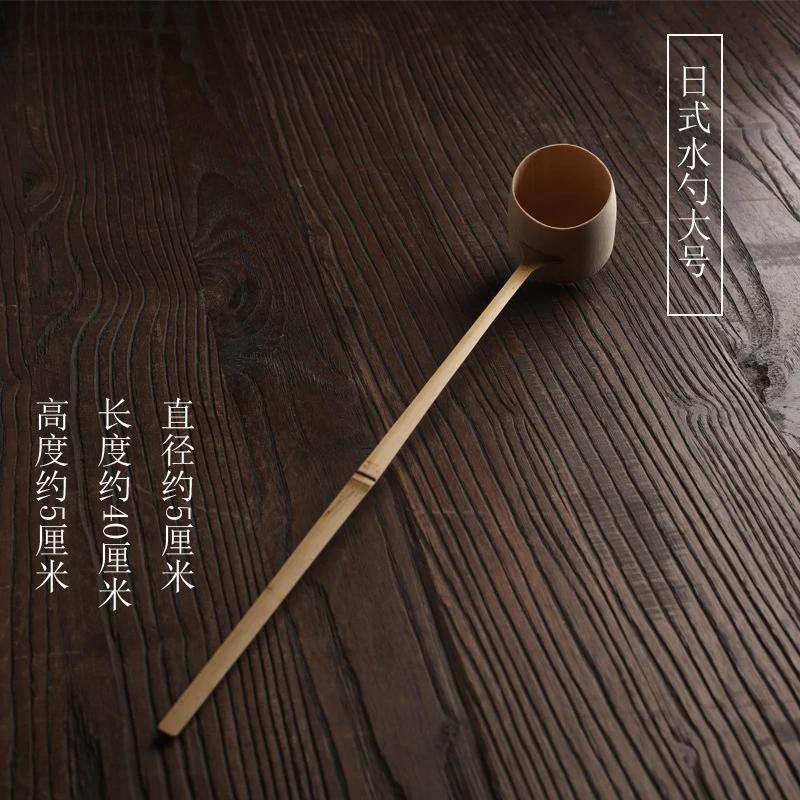 Chinese Style Handmade Natural Bamboo Wooden Tea Scoop Long Handle Water Tea Spoon Teaware Table Decor Kitchen Tool 2025 New