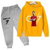 Children's Hoodie Cute Bear Print Sweatshirt Top+trousers 2P Boys Girls Boys Pullover Outdoor Sports Charming Fashion Casual Set