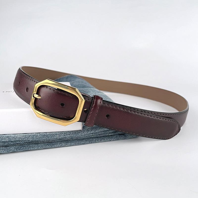 Quatre Saisons Disponible Ceinture en Cuir Véritable pour Femme Cuir Associé à Jeans, Pantalons Décontractés, Jupes, Ceinture pour Femme