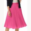 Fustă A-line plisată de lungime medie europeană și americană cu talie înaltă elastică