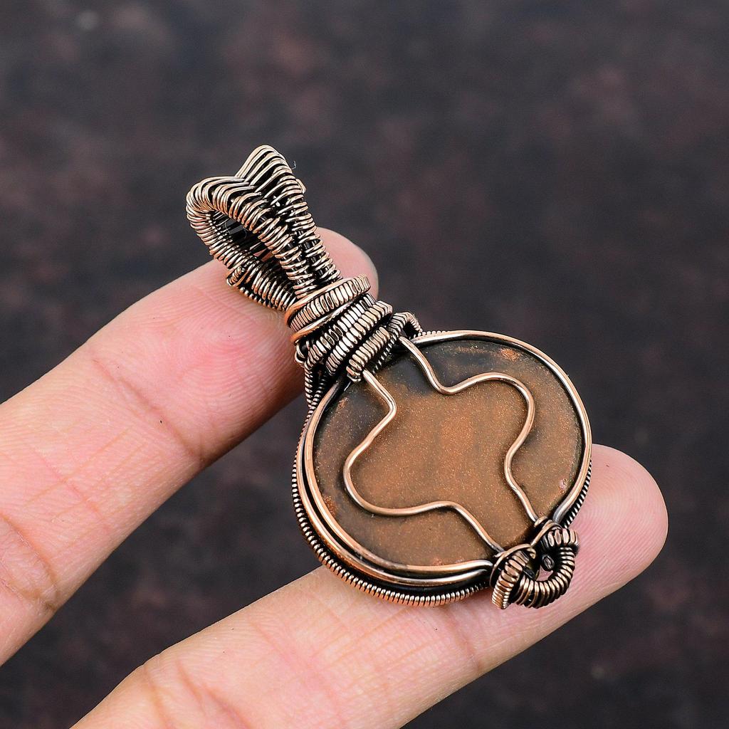 Sun Sitara Pendant Copper Wire Wrapped Pendant Handmade Copper Jewelry Natural Gemstone Pendant Rainbow Moonstone Jewelry Anniversary Gift