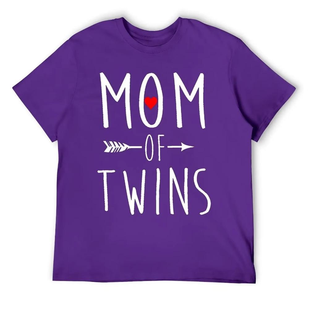 Mother's Day Mom of Twins Mom Twins Mother's Day Y Fresh T-shirt Move Top Tee Classic Humor Graphic Home USA Size