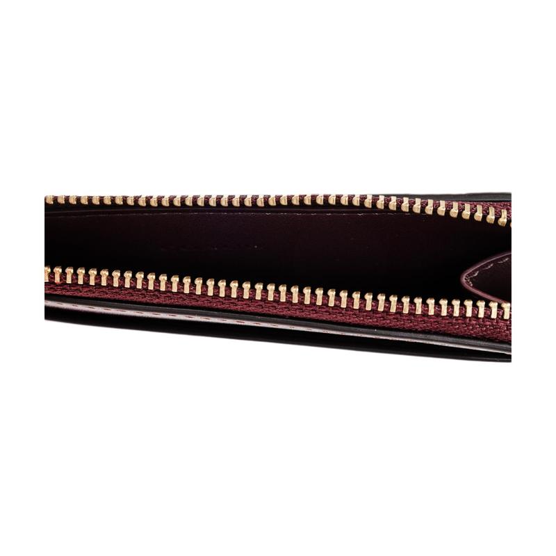 COACH Card Case 13 Contrast Color Rounded Corner Design Calfskin Card Case Mini Women Merlot Multicolor Merlot multi-color