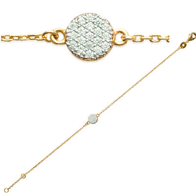 [K7774] - Gold Plated Bracelet 'Déesse' White Gold - 7 Mm