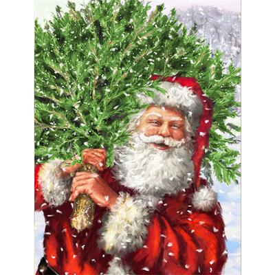 Pintura de diamante com broca quadrada completa 5d Papai Noel DIY bordado de diamante texto de mosaico de Natal decoração para casa