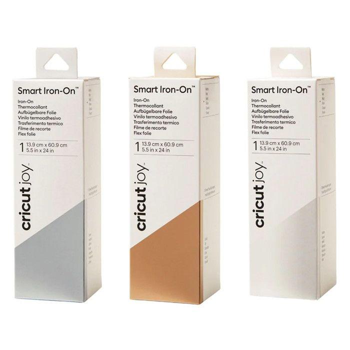 3 rouleaux thermocollants mats 61 x 14 cm - blanc, argenté, doré