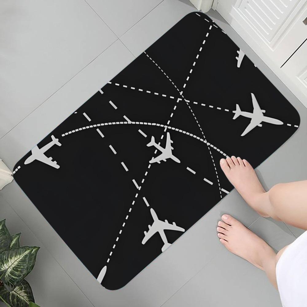Aviation Theme Carpet Welcome Mat Absorbent Bedroom Door Rug Kitchen Balcony Living Room Entrance Home Airplane Decoration