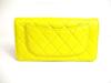 Authentic CHANEL Yellow Lamb Leather Flap Long Wallet Purse #a368   Refurbished