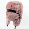 Russian Soviet Military Cap Trapper Hat Ushanka Russian Fur Hat Thick Warm Plush Earflap for Skiing Hunting
