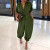 Women's Summer Short Sleeve Jumpsuit Casual Comfort Loose Jumpsuit