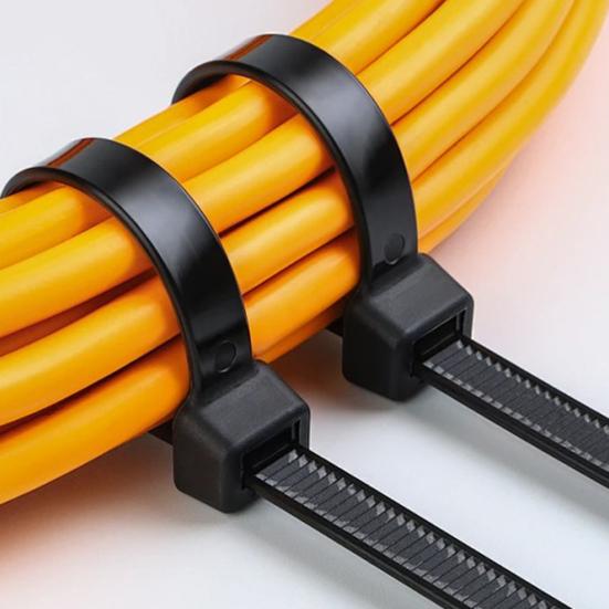 100Pcs Nylon Universal Cable Tie Buckles Multipurpose UV Resistant Cable Ties Tool Heavy Duty Self-Locking Zip Ties Holder