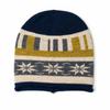 Winter Retro Fair Isle Jacquard Knitted Hat Women Plush Rolled Cuff Thickened Warm Beanie Pullover Cap