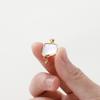 1pcs/lot 18K Gold Color Plated Double Pattern Square Shell Pendants Charm With Beads For DIY Jewelry Making Accessories
