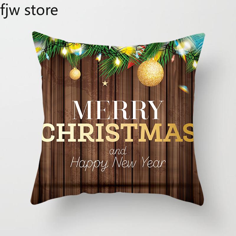 

Веселого Рождества и счастливого Нового года. Декоративная наволочка с принтом из дерева. Чехол для подушки на диван, кресло, домашний декор. 40x40cm