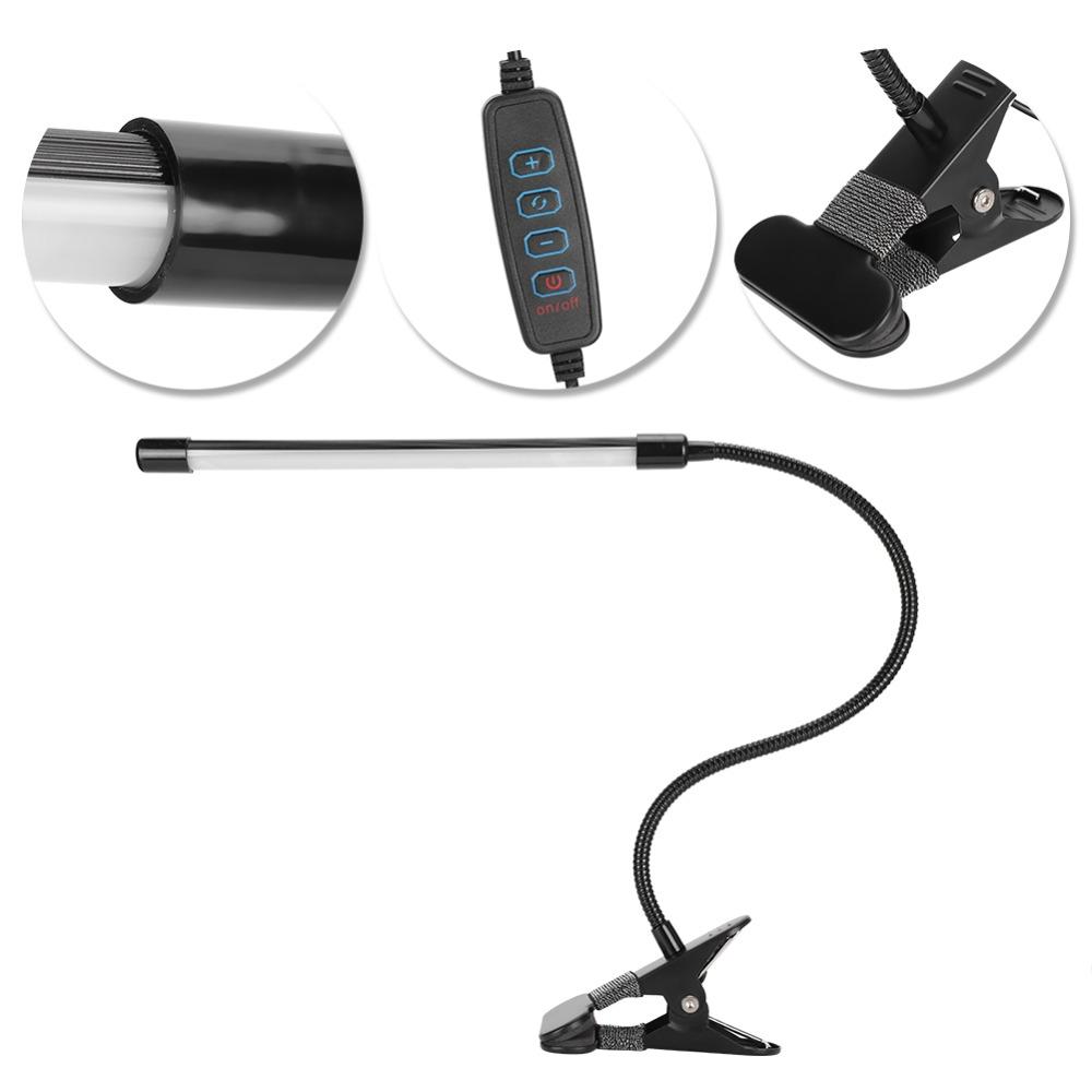 Black LED Clip Reading Light USB Powered Clip-On LED Light Eye-Caring LED Table Light  Bedside