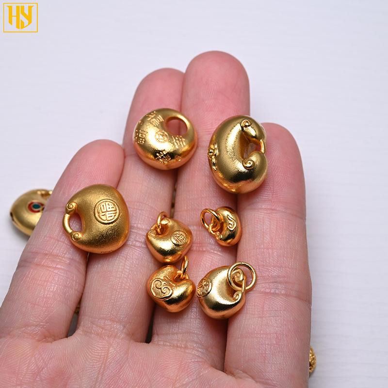 Vergoldeter Glücksschloss Anhänger Armband Halskette Charm