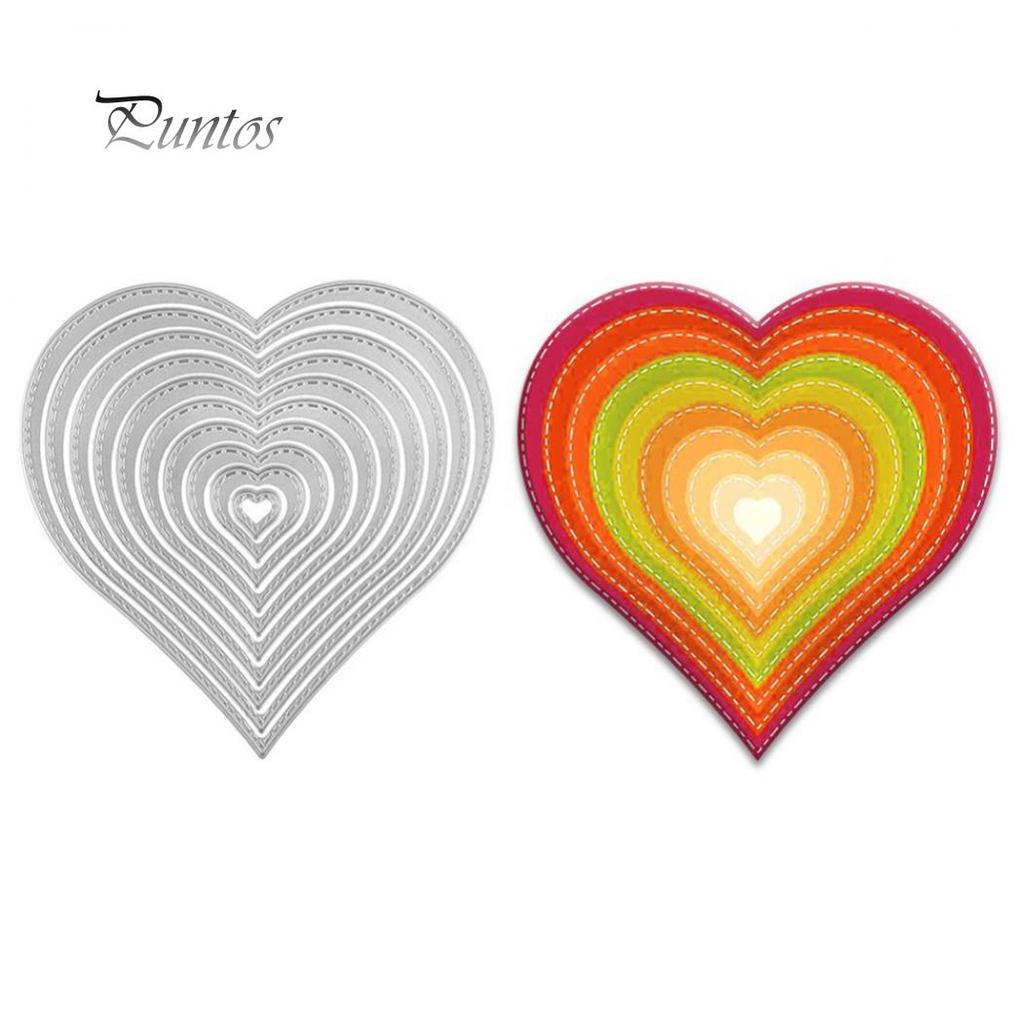 12Pcs Heart DIY Cutting Dies Stencil Scrapbooking Album Card Embossing Craft Kit