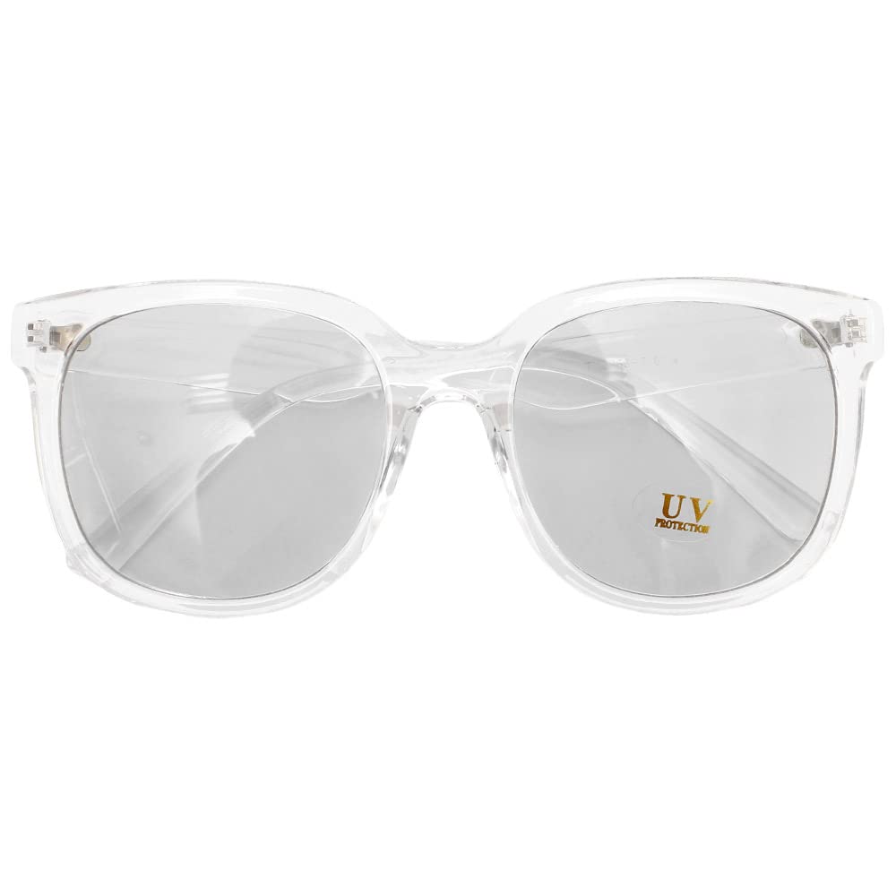 One Colors Men's Big Frame Wellington Sunglasses with UV Protection, Unisex, Size F, Clear X Light Gray (7)
