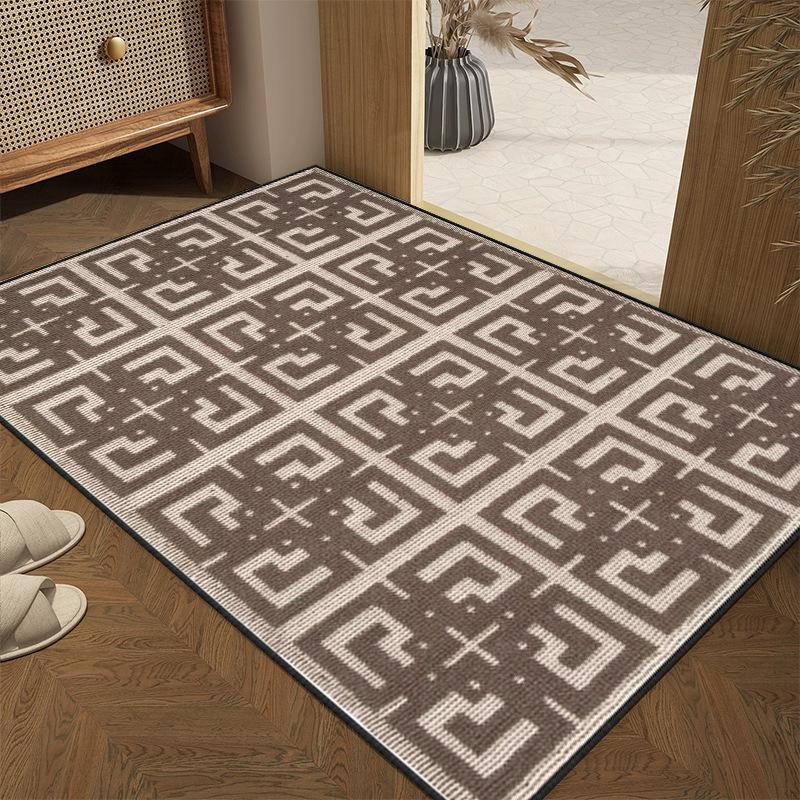 

Входной коврик с полосатым сетчатым узором, полностью ковровое покрытие, утолщенный и простой в уходе 80 * 120cm