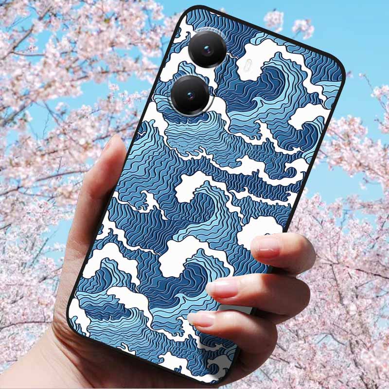 For Xiaomi Poco X7 Pro 3D Relief Flower Emboss Soft Silicone Case Cartoon Painted Back Cover for Poco X7 Pro with 3D Relief Case