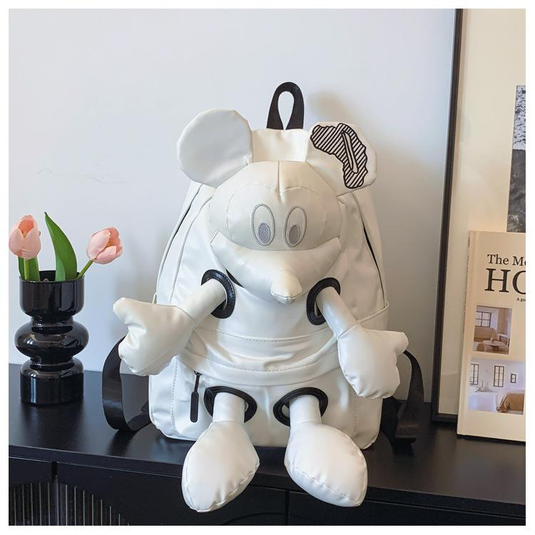 Bright Mickey Doll Bag, Female Travel Backpack, Student Backpack, College Student Casual Backpack белый