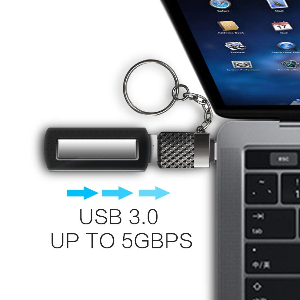 USB C to USB 3.0 OTG Adapter Type C Male to Female Converter with Keychain Zinc Alloy Case for Smartphones Tablets Accessories