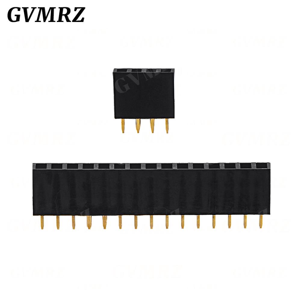 10PCS Single Row Pin Female Header Socket Pitch 2.54mm 1*2p 3p 4p 5p 6p 7p 8p 9p 10p 12p 14p 16p 18p 20p 22p 40p Pin Connector