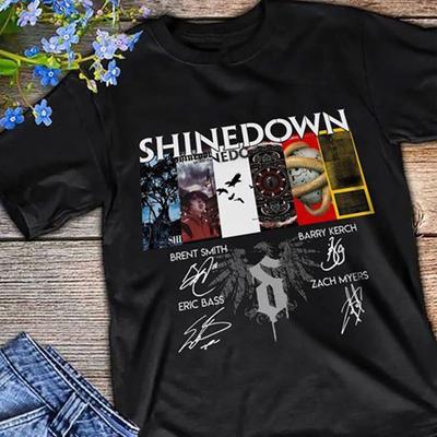 New Shinedown Band Collage Signed T Shirt