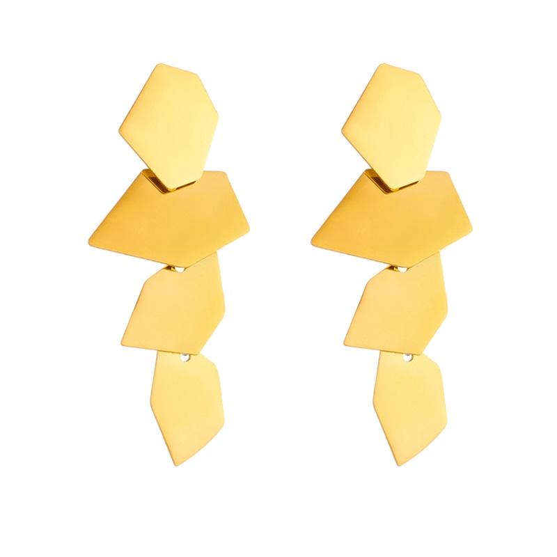 DIEYURO 316L Stainless Steel Gold Geometry Pendant Earrings For Women Girl New Fashion Ear Drop Jewelry Holiday Gift Party