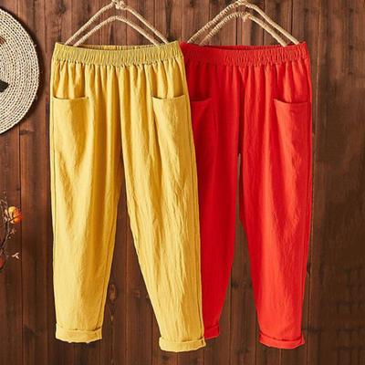Women's Summer Loose Thin Section Nine-minute Pants High-waisted Straight Comfortable Harem Pants