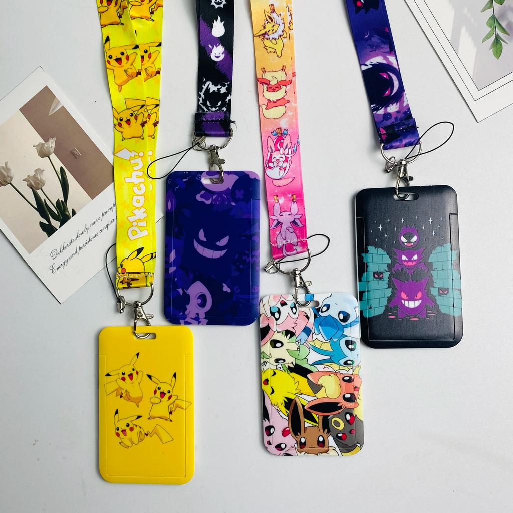 Animated Lanyards Cartoon Badge Holder ID Credit Card Pass Hang Rope Keychain For Keys Anime Accessories Gifts