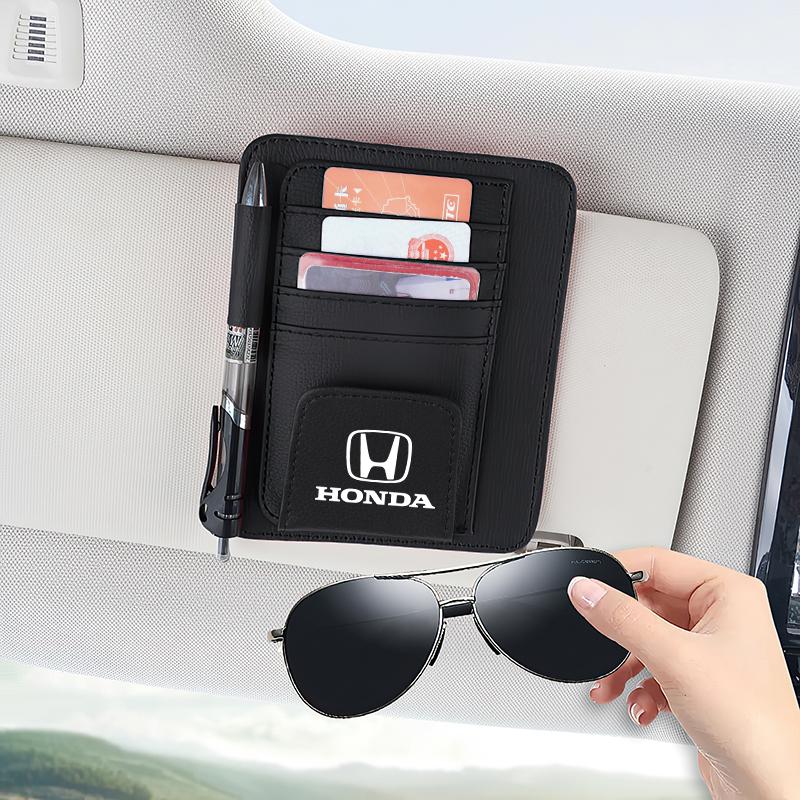 Car Visor Storage Bag ID Card Glasses Organized Clip For Honda Civic Accord Fit Jazz Pilot CRV Odyssey Passport City Shuttle HRV