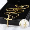 316L Stainless Steel Cross Necklace 18K Gold Plated Religious Pendant Unisex Hypoallergenic Non-Fading Chain Church Jewelry Gift