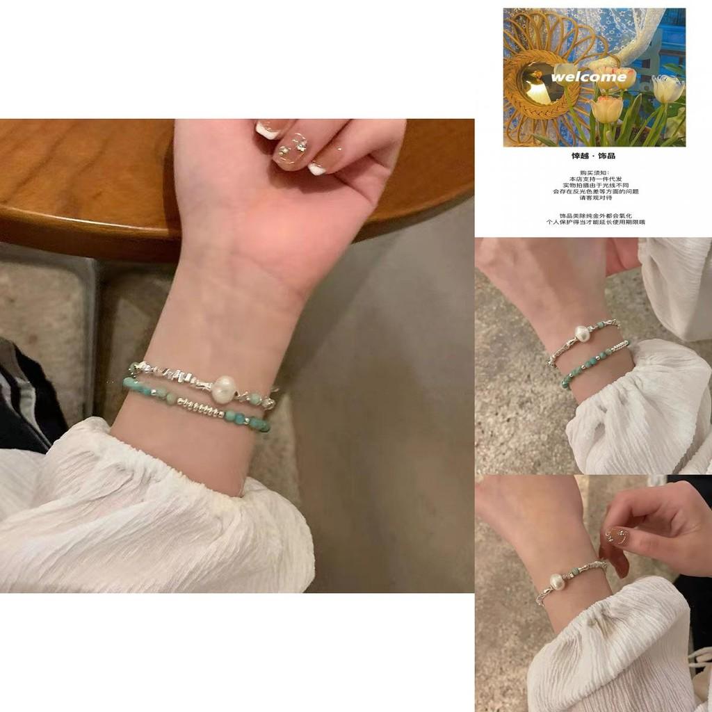 Stylish Versatile Women's Bracelet With Silver Beads And Faux Pearls For Summer