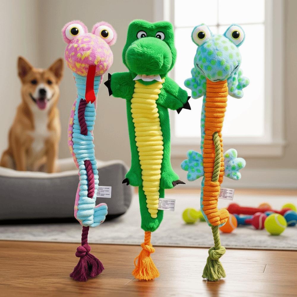 Durable Squeaky Dog Chew Toys Soft Plush Chew Proof Dog Toy Dog Squeaky Toy  Aggressive Chewers