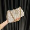 Satin Pleated Evening Bag Women Bracelet Handle Elegant Purse for Cheongsam Party Dress Handbag Bag