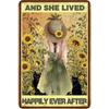 Girl In Garden Tin Painting for Dorm Home Hallway Room Decor