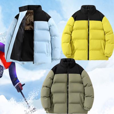 Winter New Graphene Lock-on Warm Cotton Coat Windproof Warm  Trendy Color Block  Puffer Jacket Parkas Windproof Cotton Coat