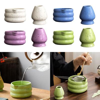 Ceramic Matcha Bowl Smooth Tea Salad Soup Bowl Matcha Whisk Stand  for Tea Set Accessories